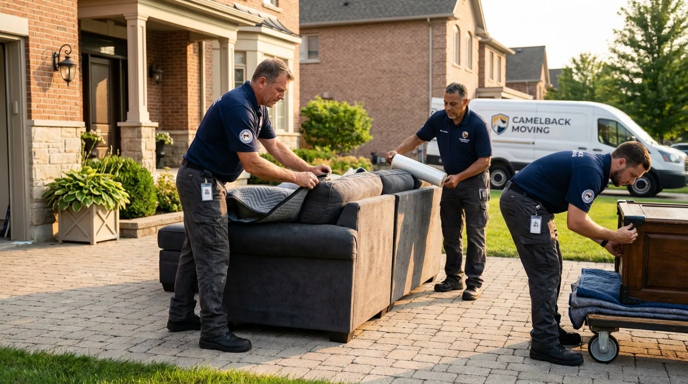 Large estate moving crew wrapping furniture in Calumet City, IL