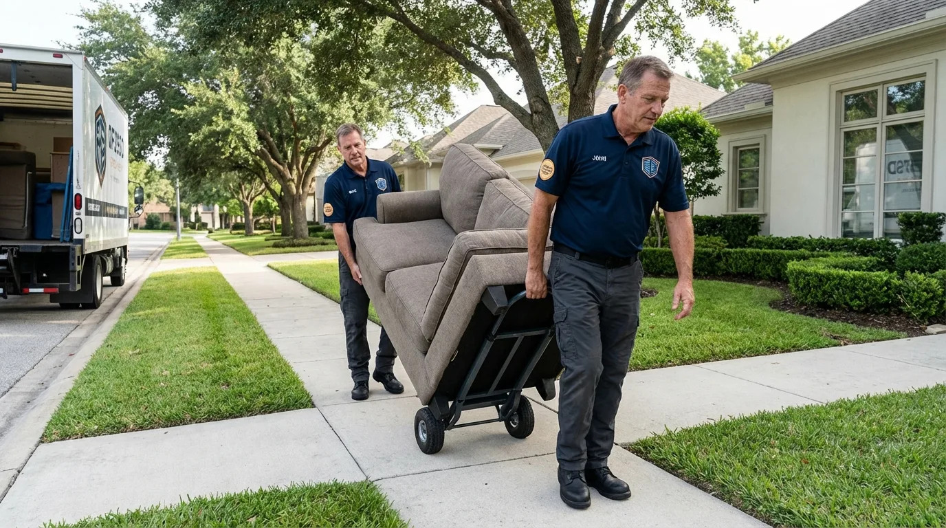 Local residential moving crew loading furniture in Calumet City, IL